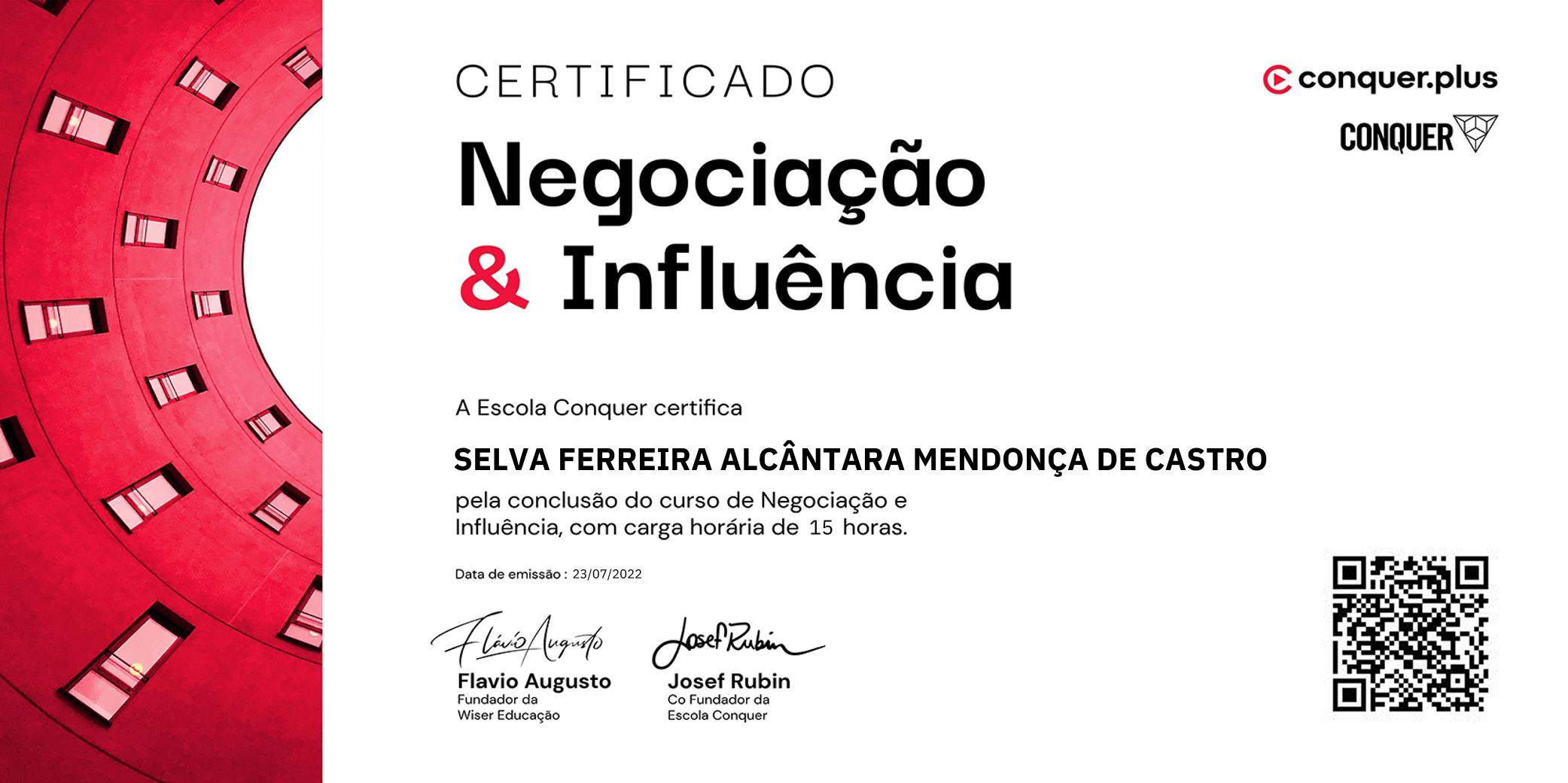 Certificado de Negociação e Influência